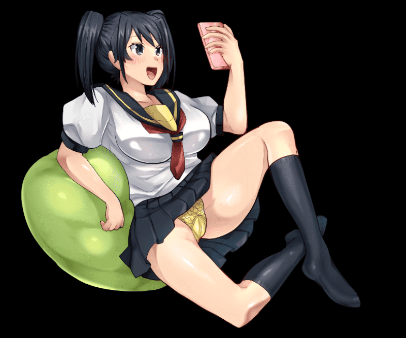 10_制服で片膝を立ててスマホをしていてパンチラ.png